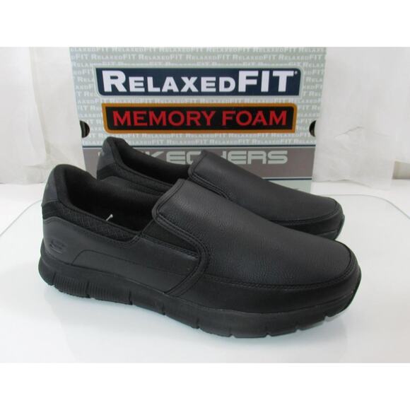 Men\'s Skechers Work Nampa Groton Relaxed Fit Slip Resistant Shoes Black Size 11 main image 9
